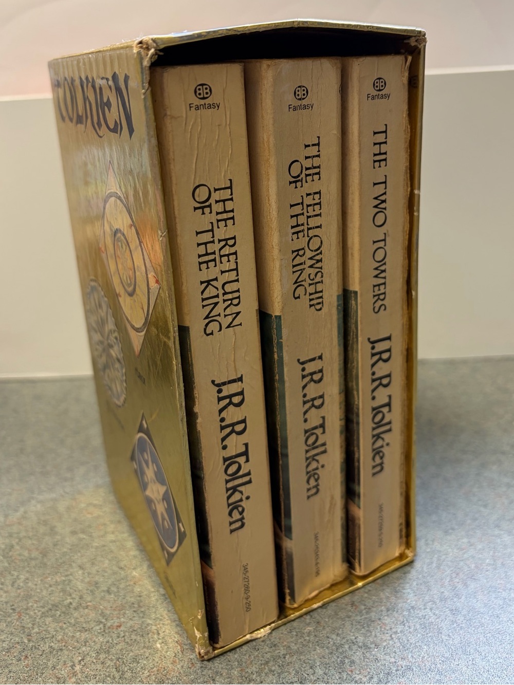 1973 Ballantine J.R.R. Tolkien The Lord of the Rings Trilogy Gold Boxed Set